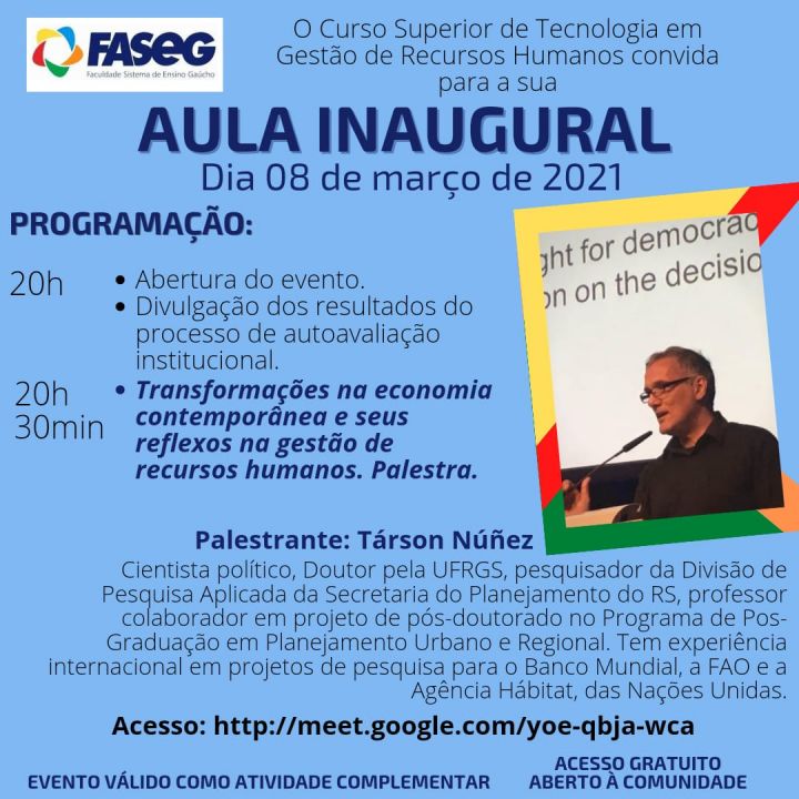 Aula Inaugural 2021 - Faculdade SEG